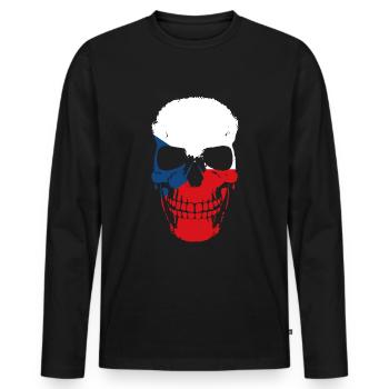 Drapeau de la République tchèque Pride Tchéquie Prague - T-shirt manches longues Premium bio Homme - noir - Devant - Nico (187cm)