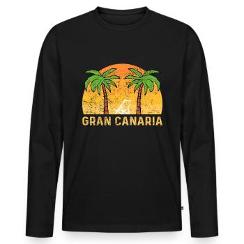 Embrace the sun Gran Canaria Canary Islands - Men's Premium Organic Long Sleeve Shirt - black - Front - Nico (187cm)