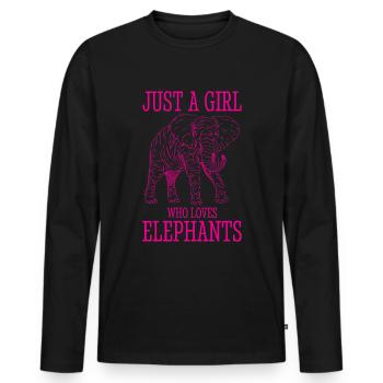 Elephant Spirit Animal Love Retro Design - Men's Premium Organic Long Sleeve Shirt - black - Front - Nico (187cm)