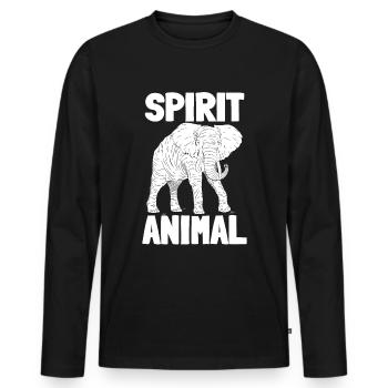 Design d’animal éléphant vintage rétro - T-shirt manches longues Premium bio Homme - noir - Devant - Nico (187cm)