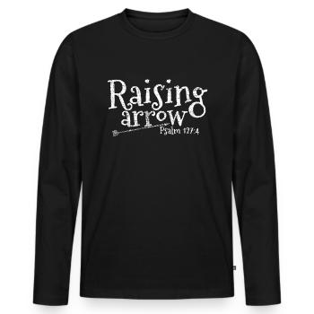 Team Jesus Bibelvers-inspiriertes Design - Männer Premium Bio Langarmshirt - Schwarz - Vorne - Nico (187cm)