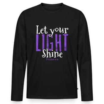 Inspiring Christian Design "Faith Over - Men's Premium Organic Long Sleeve Shirt - black - Front - Nico (187cm)