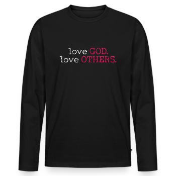 Team Jesus Inspired Faith and Love Design - Men's Premium Organic Long Sleeve Shirt - black - Front - Nico (187cm)
