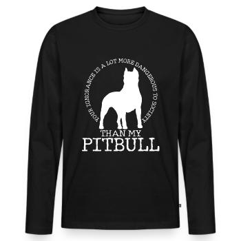 Exprimez votre amour pour Pitbull dès aujourd’hui - T-shirt manches longues Premium bio Homme - noir - Devant - Nico (187cm)