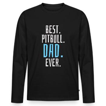 Meilleur design unique de papa pitbull de tous les temps - T-shirt manches longues Premium bio Homme - noir - Devant - Nico (187cm)
