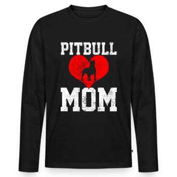 Maman Pitbull Amour Maman Unique - T-shirt manches longues Premium bio Homme - noir - Devant - Nico (187cm)