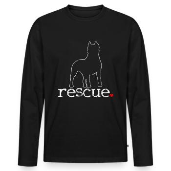 Conception d’illustration unique par Pitbull Rescue - T-shirt manches longues Premium bio Homme - noir - Devant - Nico (187cm)