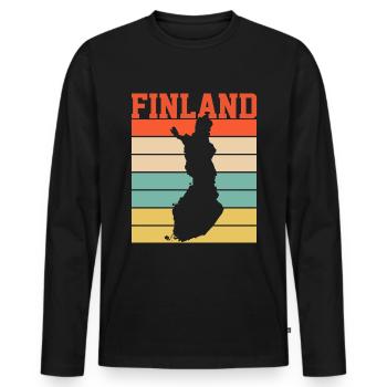 Discover the essence of Finland with Helsinki - Men's Premium Organic Long Sleeve Shirt - black - Front - Nico (187cm)