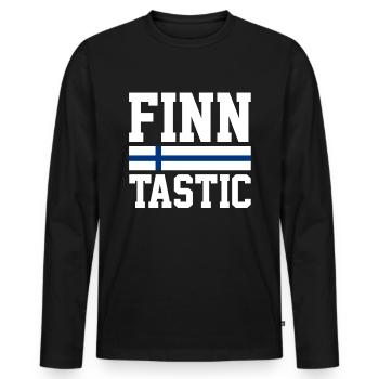 Discover the essence of Helsinki through - Men's Premium Organic Long Sleeve Shirt - black - Front - Nico (187cm)