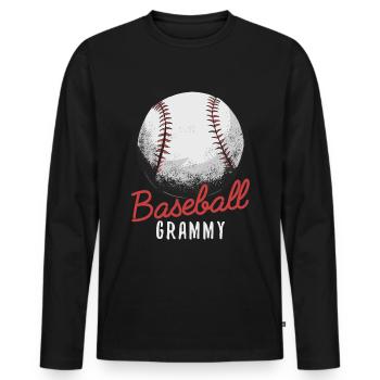 Cool Baseball Grammy Design Home Run Sayings - Men's Premium Organic Long Sleeve Shirt - black - Front - Nico (187cm)