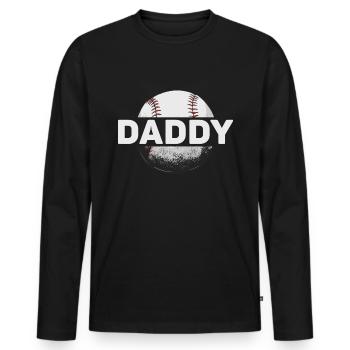 Funny Baseball Dad Sports Fans Cool - Men's Premium Organic Long Sleeve Shirt - black - Front - Nico (187cm)