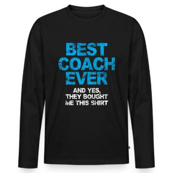 Lustige Baseball-Trainer-Sprüche für coole Fans - Männer Premium Bio Langarmshirt - Schwarz - Vorne - Nico (187cm)
