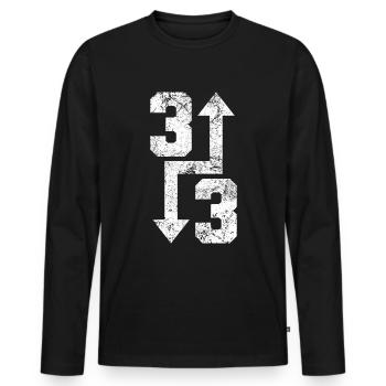 Lustiger Baseball-Three-Pitchers-Catchers-Home-Run - Männer Premium Bio Langarmshirt - Schwarz - Vorne - Nico (187cm)