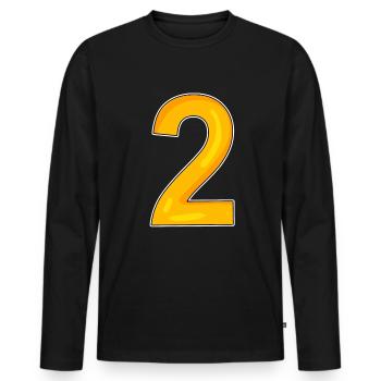 2 - T-shirt manches longues Premium bio Homme - noir - Devant - Nico (187cm)