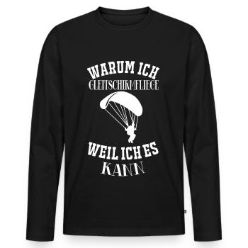 Paragliding - Warum ich Gleitschirmfliege.. - Männer Premium Bio Langarmshirt - Schwarz - Vorne - Nico (187cm)