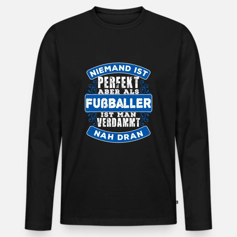 Fußball - Männer Premium Bio Langarmshirt - Schwarz