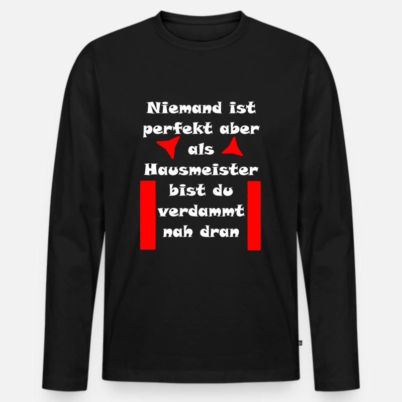 Hausmeister - Männer Premium Bio Langarmshirt - Schwarz
