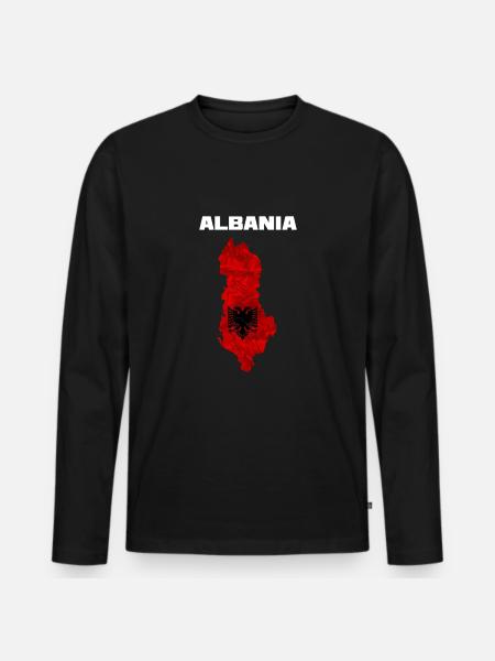 Albanie - T-shirt manches longues Premium bio Homme - noir