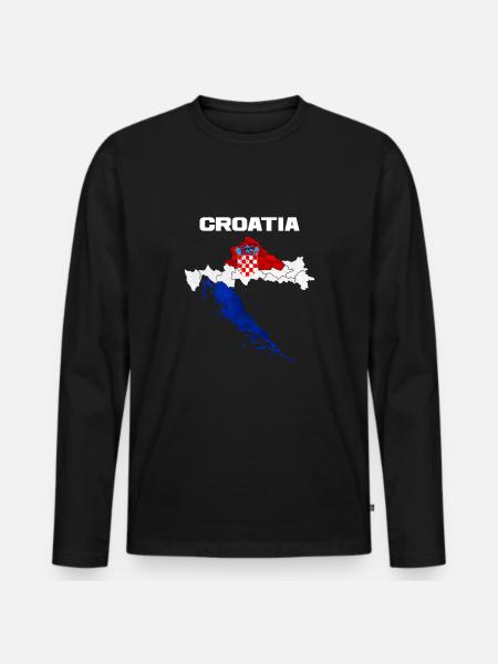 Croatia - Men's Premium Organic Long Sleeve Shirt - black