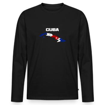 Cuba - Men's Premium Organic Long Sleeve Shirt - black - Front - Nico (187cm)