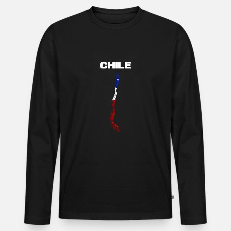 Chile - Männer Premium Bio Langarmshirt - Schwarz