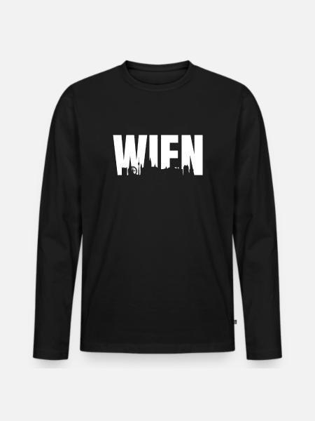Vienna - Men's Premium Organic Long Sleeve Shirt - black