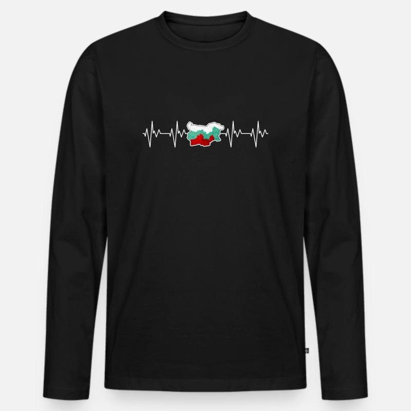 Bulgarien - Männer Premium Bio Langarmshirt - Schwarz