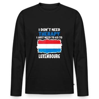 Luxembourg - Men's Premium Organic Long Sleeve Shirt - black - Front - Nico (187cm)