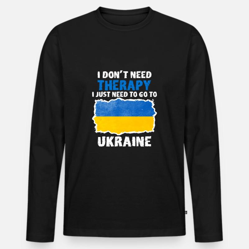 Ukraine Ukrainisch Land Geschenk Geschenkidee Witz - Männer Premium Bio Langarmshirt - Schwarz