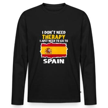 Spanien - Männer Premium Bio Langarmshirt - Schwarz - Vorne - Nico (187cm)