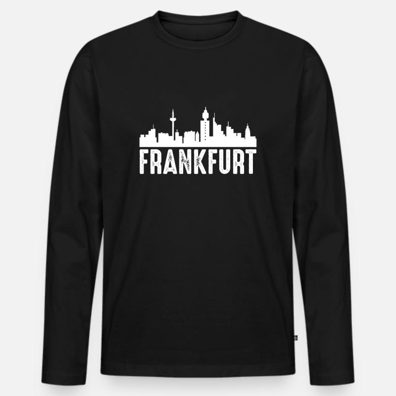 Frankfurt - Männer Premium Bio Langarmshirt - Schwarz