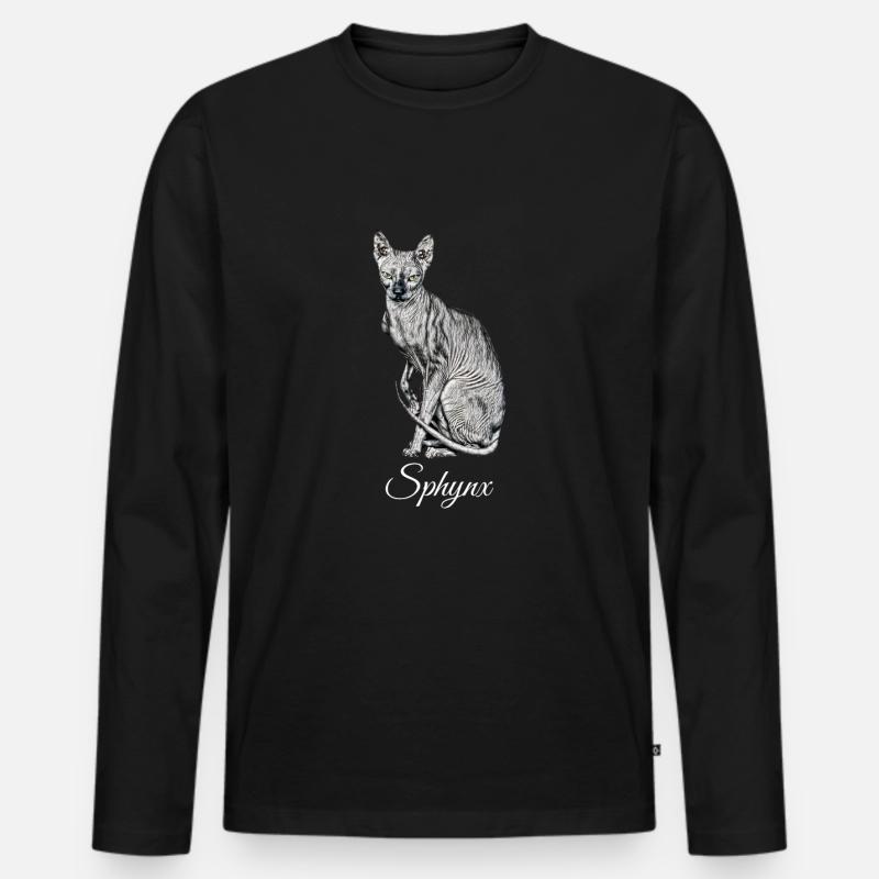 Sphynx Katze - Männer Premium Bio Langarmshirt - Schwarz