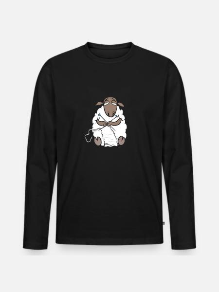 Stricken - Männer Premium Bio Langarmshirt - Schwarz
