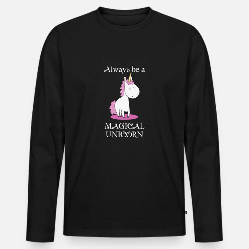Einhorn Witzig Einhörner Einhorn Geschenk - Männer Premium Bio Langarmshirt - Schwarz