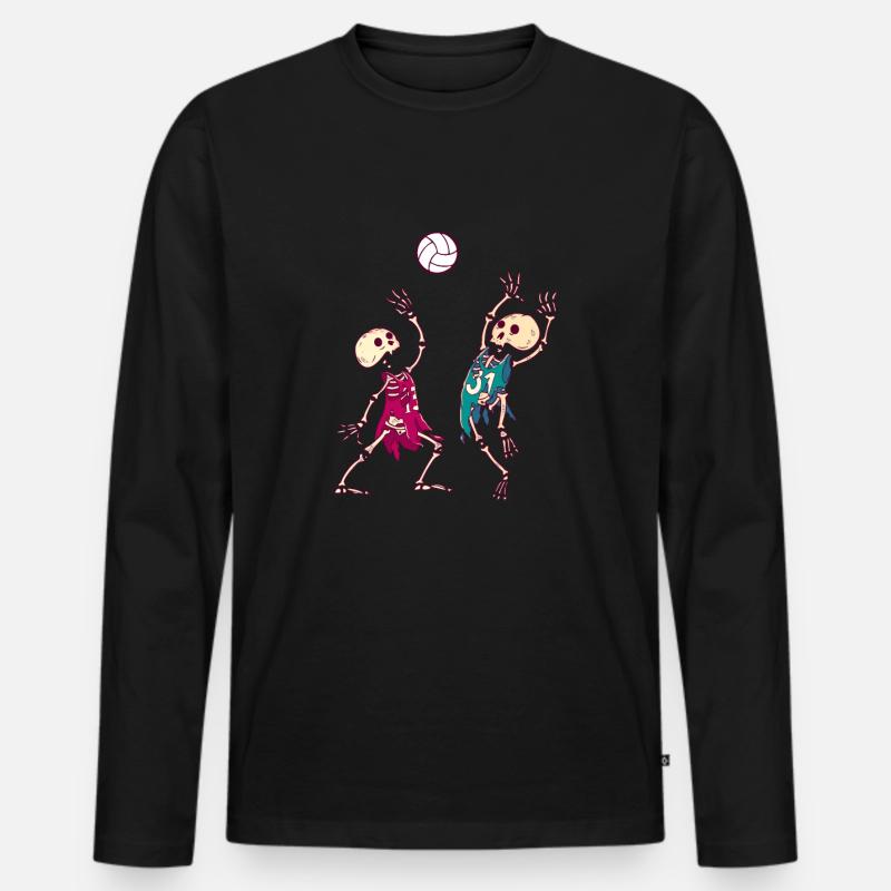 Volleyball - Männer Premium Bio Langarmshirt - Schwarz