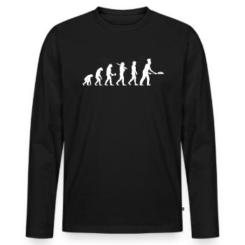 Baker Baker Bakery Evolution Baking Gift - Men's Premium Organic Long Sleeve Shirt - black - Front - Nico (187cm)