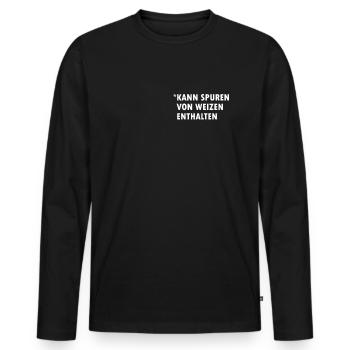 Lustige Bier Geschenke Spuren von Weizen enthalten - Männer Premium Bio Langarmshirt - Schwarz - Vorne - Nico (187cm)