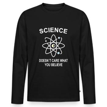 Science Science Science Idée cadeau - T-shirt manches longues Premium bio Homme - noir - Devant - Nico (187cm)