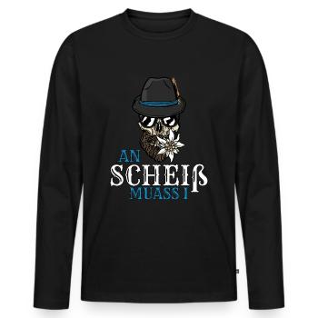 Bayrischer Spruch Lustige Bayer Bayern Geschenk - Männer Premium Bio Langarmshirt - Schwarz - Vorne - Nico (187cm)