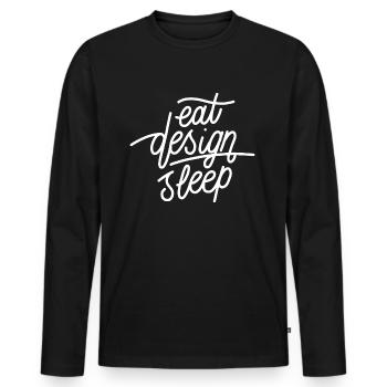 Design - Men's Premium Organic Long Sleeve Shirt - black - Front - Nico (187cm)