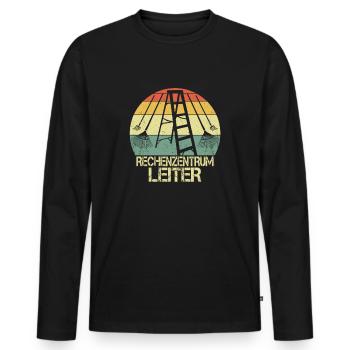 Rechenzentrum Retro Vintage Rechen & Besen Leiter - Männer Premium Bio Langarmshirt - Schwarz - Vorne - Nico (187cm)