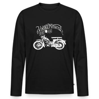 Mofa Moped Mokick Motorrad Vintage - Männer Premium Bio Langarmshirt - Schwarz - Vorne - Nico (187cm)