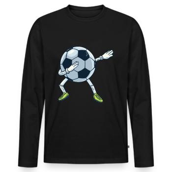 Tamponner le football - T-shirt manches longues Premium bio Homme - noir - Devant - Nico (187cm)