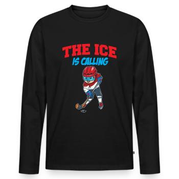 Eishockey - Männer Premium Bio Langarmshirt - Schwarz - Vorne - Nico (187cm)