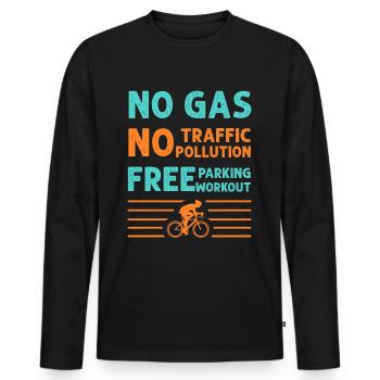vélo - T-shirt manches longues Premium bio Homme - noir - Devant - Nico (187cm)