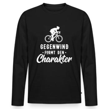 coureur - T-shirt manches longues Premium bio Homme - noir - Devant - Nico (187cm)