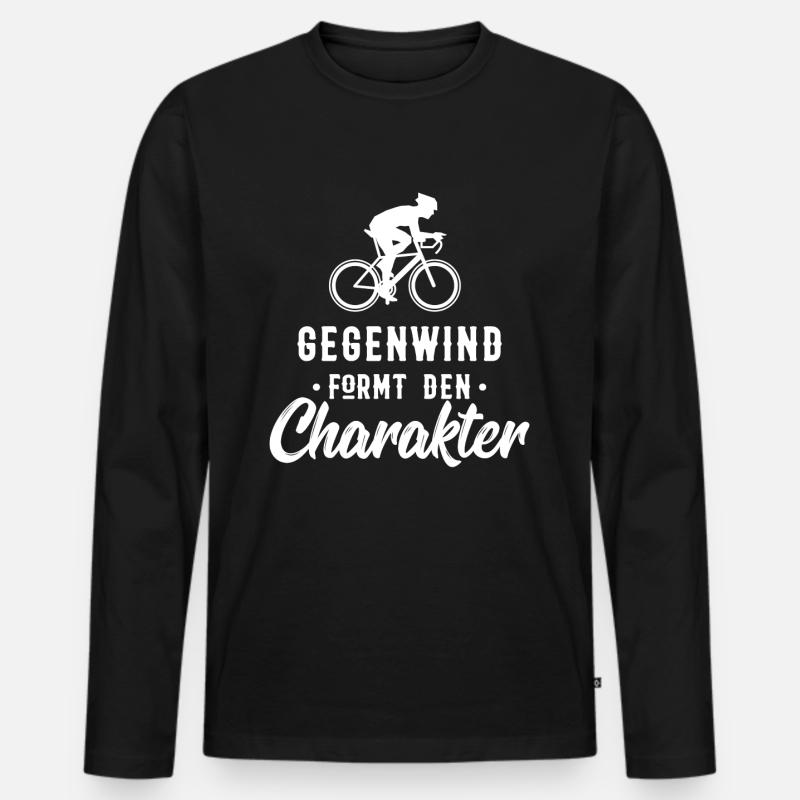 Rennrad - Männer Premium Bio Langarmshirt - Schwarz