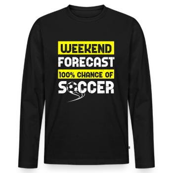 Football football - T-shirt manches longues Premium bio Homme - noir - Devant - Nico (187cm)