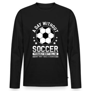 Fußball Fussball - Männer Premium Bio Langarmshirt - Schwarz - Vorne - Nico (187cm)