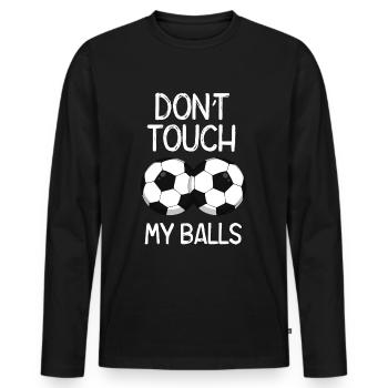 Football football - T-shirt manches longues Premium bio Homme - noir - Devant - Nico (187cm)